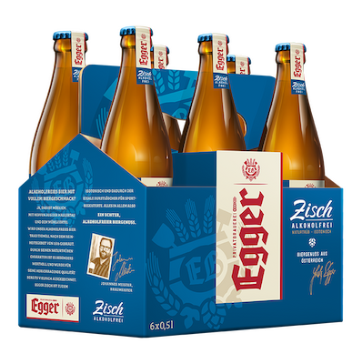 Egger Zisch alcohol-free unfiltered 6pack 0.5l bottles